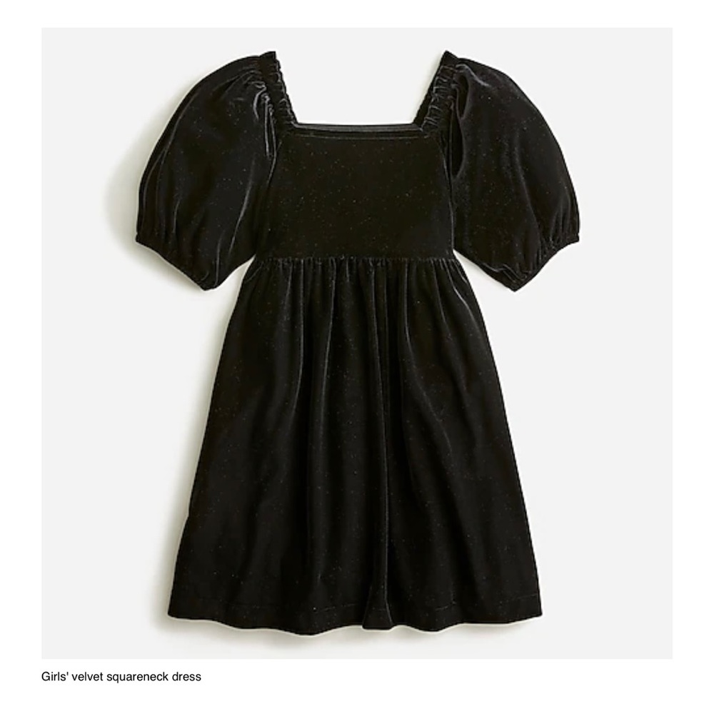 J. Crew girls velvet square neck dress, sz 12
